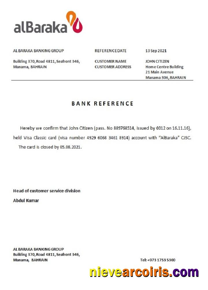 Bahrain Al Baraka closure reference
